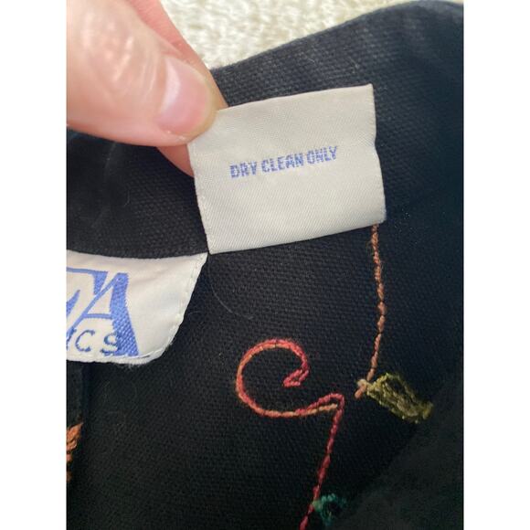 BFA Classics Colorful Embroidery Cotton Button Up Mandarin Collar Jacket Sz M - Picture 7 of 10